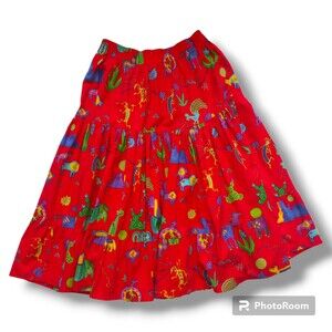 Vtg Aqua Teen Kokopelli Southwestern Peasant Skirt-Medium-Petroglyphs-Broomstick